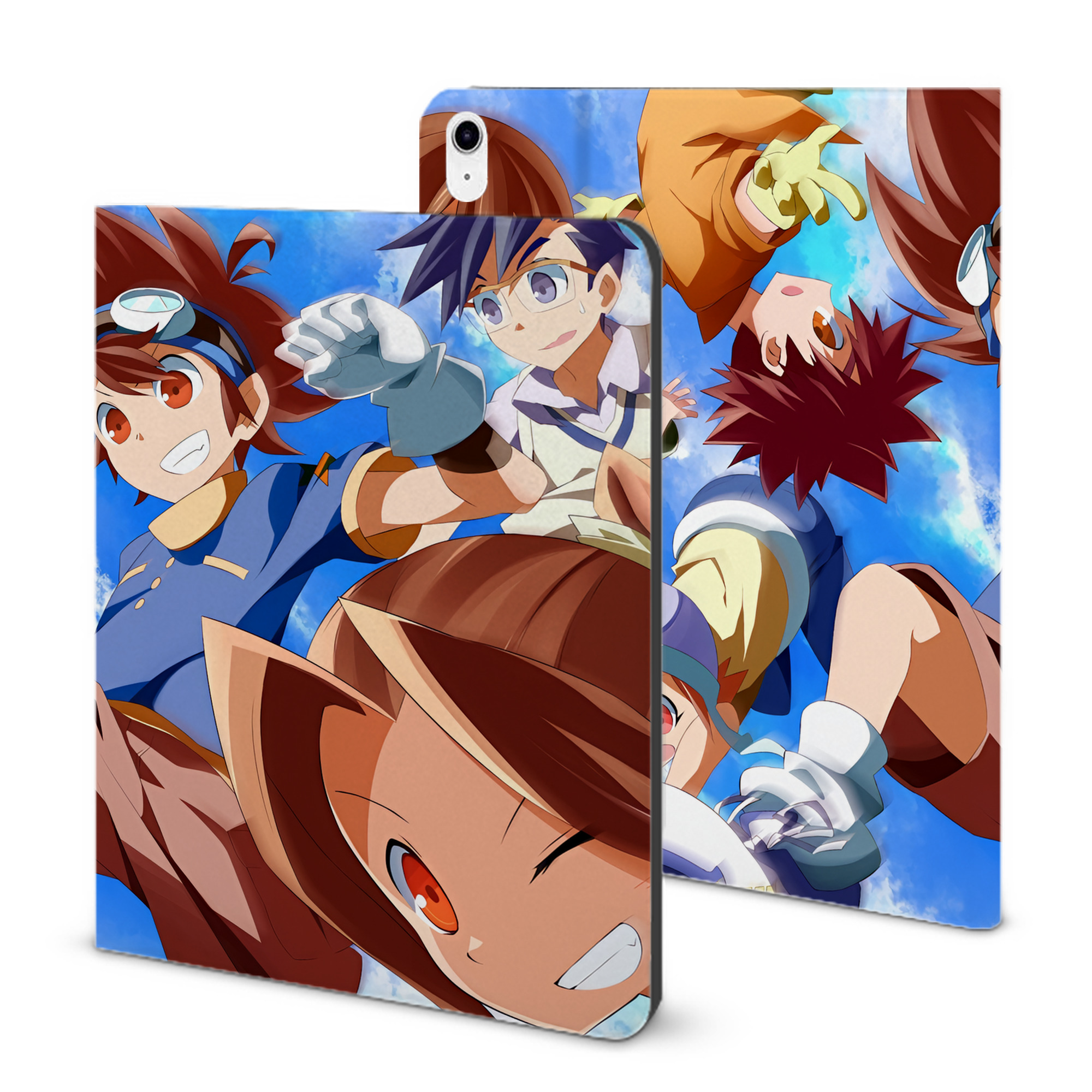 （画像用） Digimon デジタルモンスター/デジモン IPad ケース ブック型 PUレザー TPU 耐衝撃 軽量 薄型 ペン収納なし 全面保護 IPad 各モデル対応